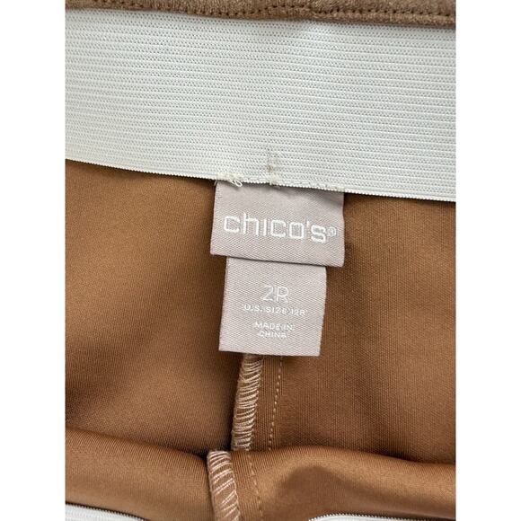 2 Pairs Chico's Vegan Suede Elastic Waist Leggings Gray and Tan 2R (US 12R) - Picture 9 of 11